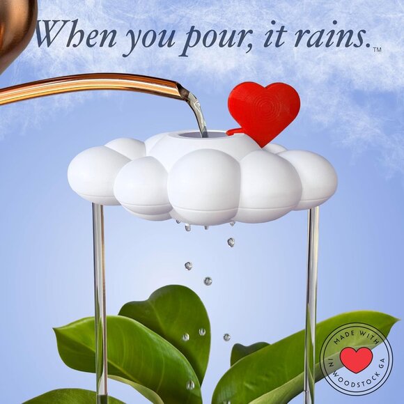 Original Dripping Rain Cloud with Heart Charm, Gift for Plant Lovers - Picture 3 of 7